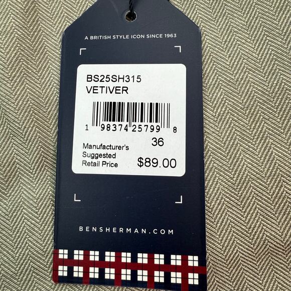 Ben Sherman Regular Fit Shorts Brown Herringbone Vetiver Size 36 NWT - Picture 14 of 16